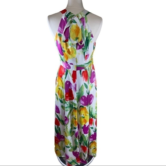 Halter Floral Maxi Dress Miriam Garvey Easter Spring Size 8 - Picture 6 of 8